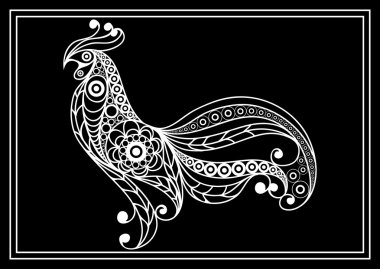 Ateşli bir horoz 38 ile Grafik illüstrasyon