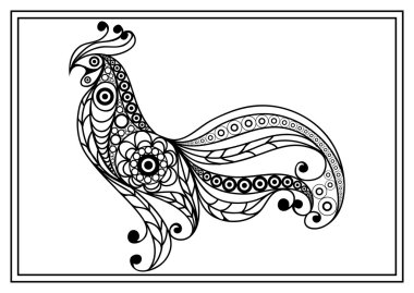 Ateşli bir horoz 48 ile Grafik illüstrasyon