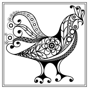 Ateşli bir horoz 49 ile Grafik illüstrasyon