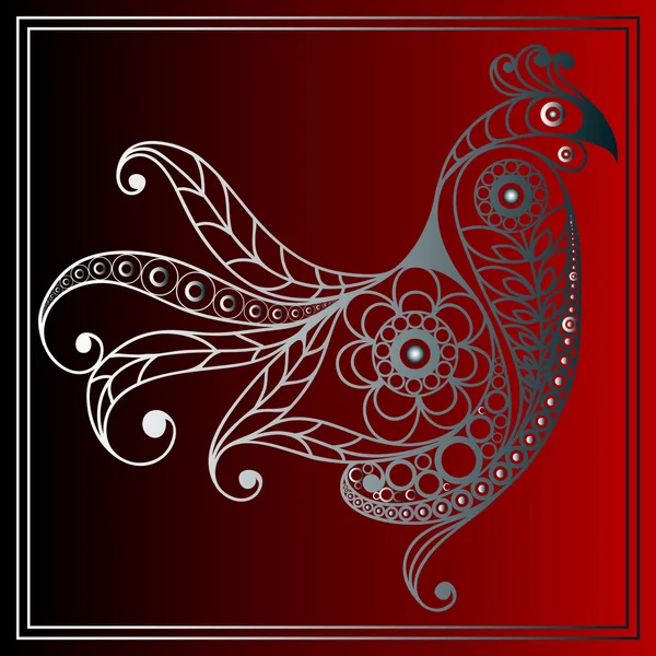 Ateşli horoz 16 grafik illüstrasyon