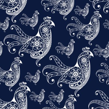 Dantel horoz 6 ile dikişsiz desen