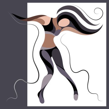 Bir dansçı kadın 4 ile grafik illüstrasyon