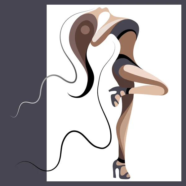 Bir dansçı kadınla 1 grafik illüstrasyon