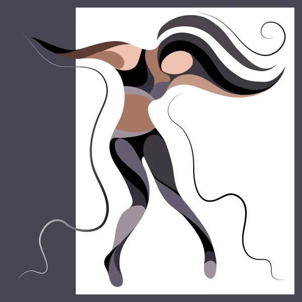 Illustrazione grafica con una ballerina donna 4 — Vettoriale Stock