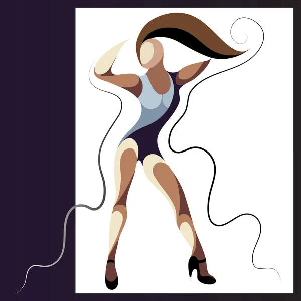 Illustrazione grafica con una ballerina donna 6 — Vettoriale Stock