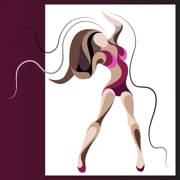 Ilustração gráfica com uma dançarina mulher 9 — Vetor de Stock