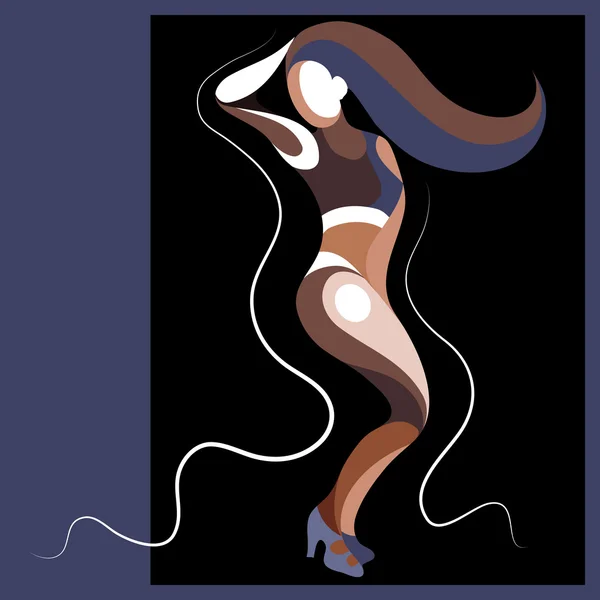 Ilustração gráfica com uma dançarina mulher 12 — Vetor de Stock