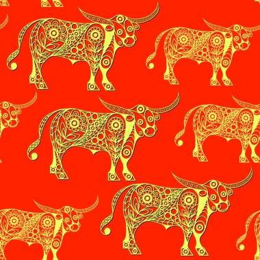 2021 'in beyaz metal öküz sembollü kusursuz soyut arkaplan (doku). Yeni yıl tasarımı. Vektör illüstrasyonu.