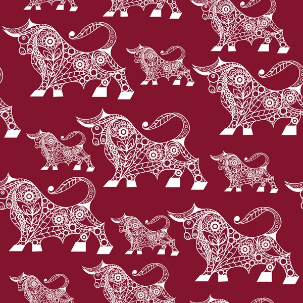 2021 'in beyaz metal öküz sembollü kusursuz soyut arkaplan (doku). Yeni yıl tasarımı. Vektör illüstrasyonu.