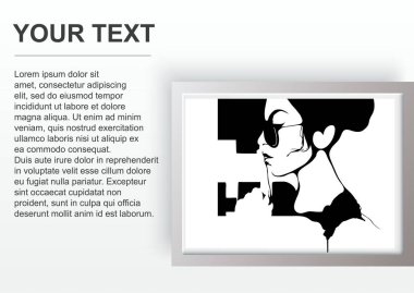 Minimalist tarzda bir kadının grafiksel çizimi. Vektör illüstrasyonu.