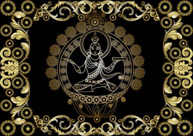 Hint motifleriyle grafiksel çizim. Vektör illüstrasyonu