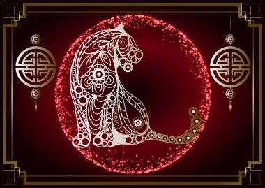 2022 'nin siyah su kaplanı sembolü. Çin Yeni Yılı. Tatil zodyak hayvani bir işaret. Vektör illüstrasyonu