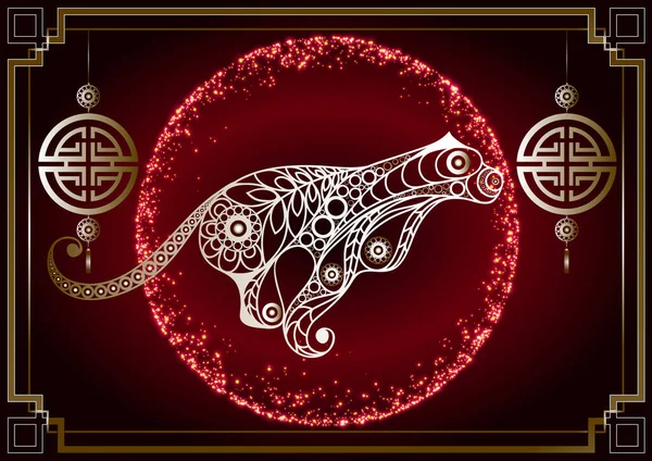Černý Vodní Tygří Symbol Roku2022 Čínský Nový Rok Rekreační Znamení — Stockový vektor