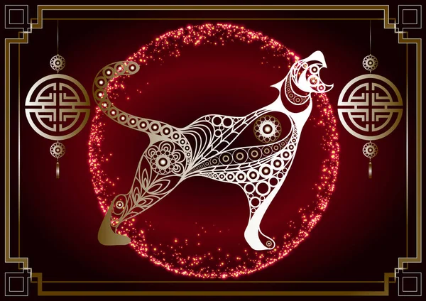 2022 'nin siyah su kaplanı sembolü. Çin Yeni Yılı. Tatil zodyak hayvani bir işaret. Vektör illüstrasyonu