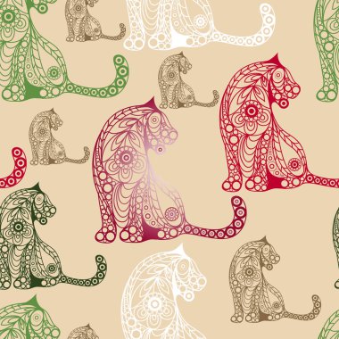 2022 'nin siyah su kaplanı sembollü kusursuz soyut arka plan (doku). Yeni yıl tasarımı. Vektör illüstrasyonu.