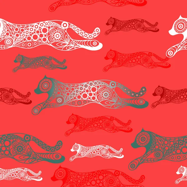 2022 'nin siyah su kaplanı sembollü kusursuz soyut arka plan (doku). Yeni yıl tasarımı. Vektör illüstrasyonu.