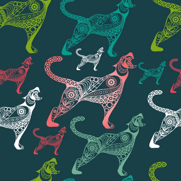 2022 'nin siyah su kaplanı sembollü kusursuz soyut arka plan (doku). Yeni yıl tasarımı. Vektör illüstrasyonu.