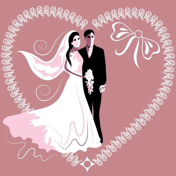Bröllop kort 3 — Stock vektor