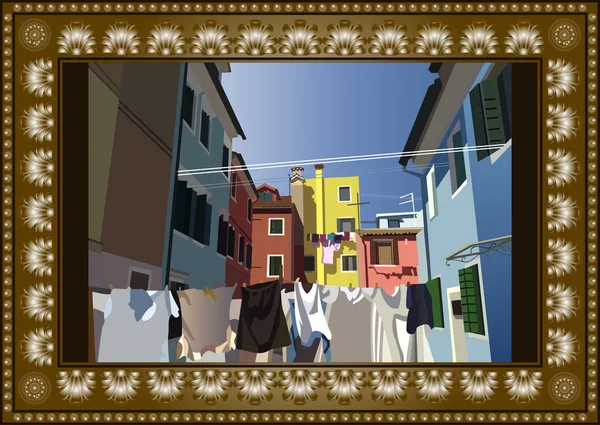 Venise, Burano, Italie 3 — Image vectorielle