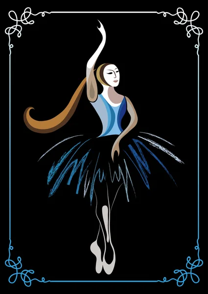 Dancing ballerina 1 — Stock Vector