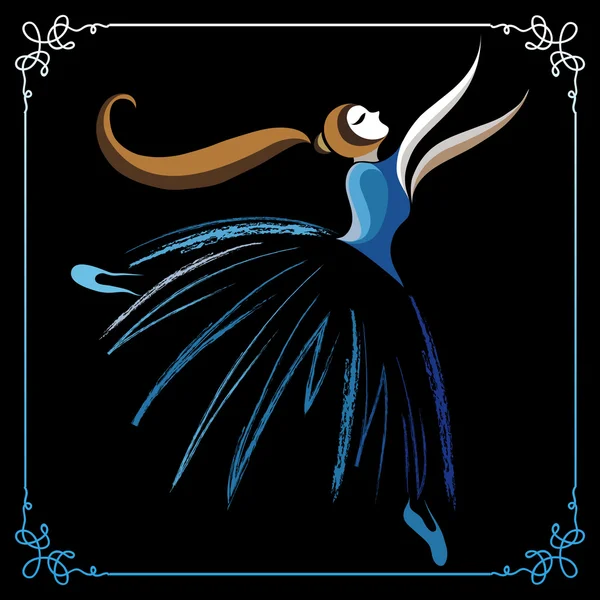 Tanzende Ballerina 8 — Stockvektor
