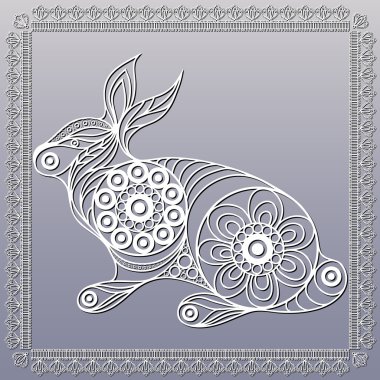 Lace illustration with rabbit