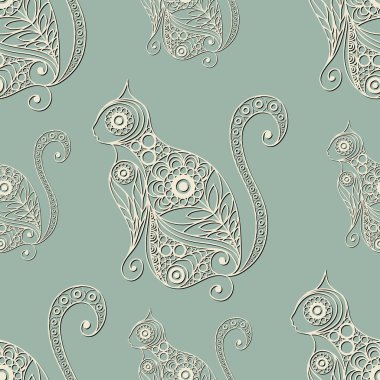 Kedi ile sorunsuz dantel modeli