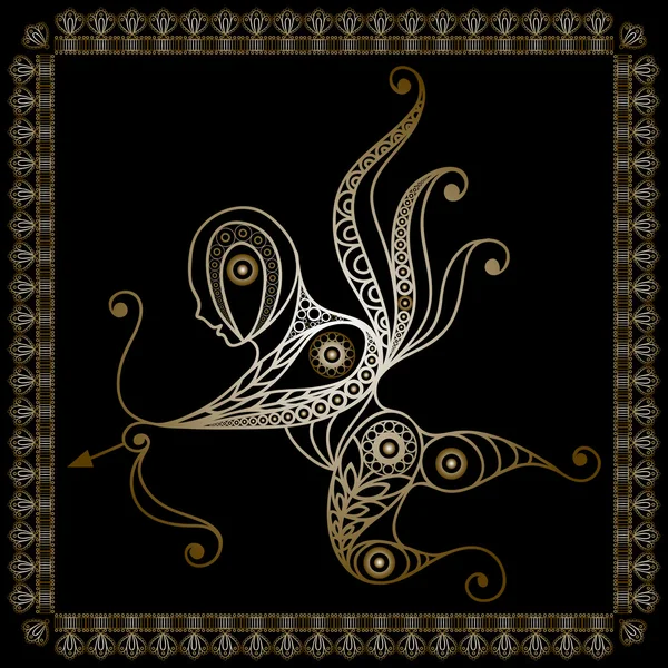 Lace illustration with Amur gold — Stockvector