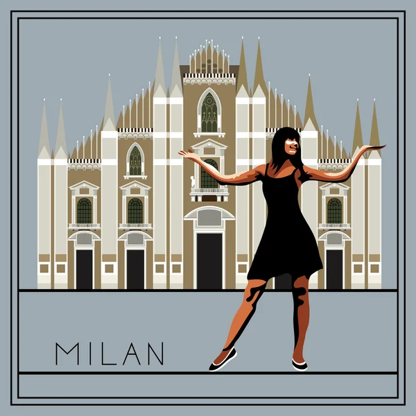 Milan, vector (illustration) — Stock Vector