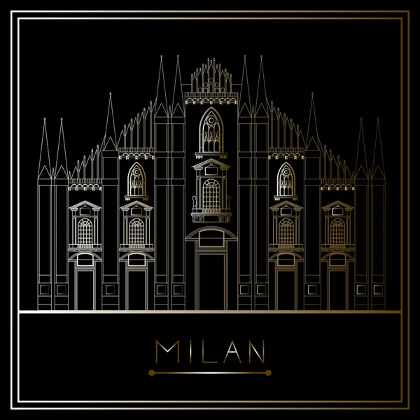 Milan, vector (illustration) — Stock Vector