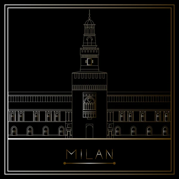 Milan, vecteur (illustration ) — Image vectorielle