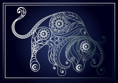 Decorative zodiac sign Taurus in floral style 2