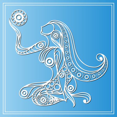 Decorative zodiac sign Virgo in floral style 3
