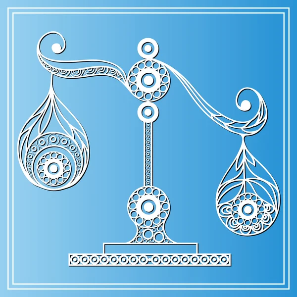 Decorative zodiac sign Libra in floral style 3 — Διανυσματικό Αρχείο