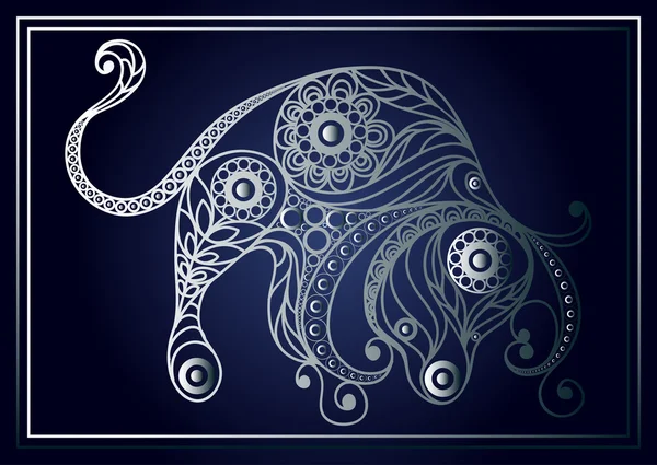 Signo decorativo del zodiaco Tauro en estilo floral 2 — Vector de stock