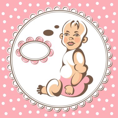 Resimde küçük bebek 1 pembe ile