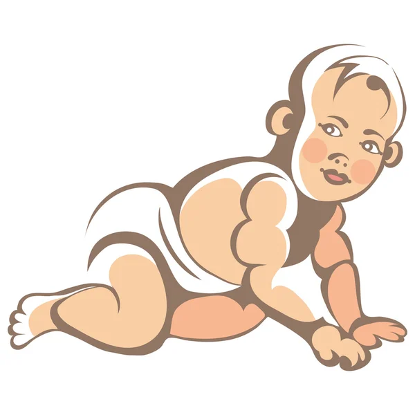 Ilustración con un bebé pequeño 1 — Vector de stock