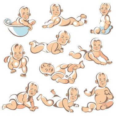 Bir küçük bebeklerin 1 ayarla