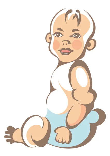Illustration mit einem kleinen Baby 5 — Stockvektor