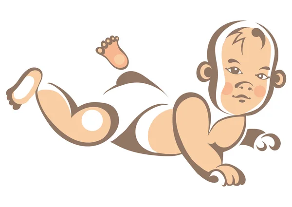 小さな赤ちゃん 10 と図 — ストックベクタ