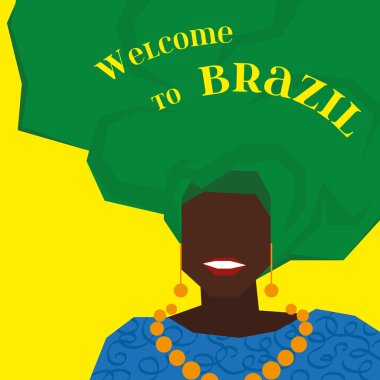 Brezilyalı kadın türban ile arka plan. Vektör