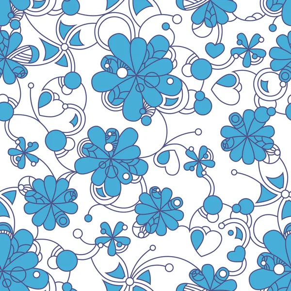 Patrón de fondo sin costura floral para réplica continua — Vector de stock