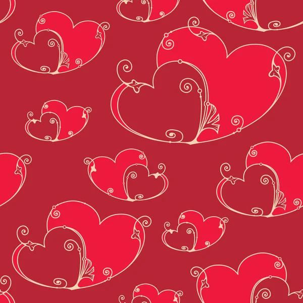 Valentines day seamless background with hearts — Stock Vector