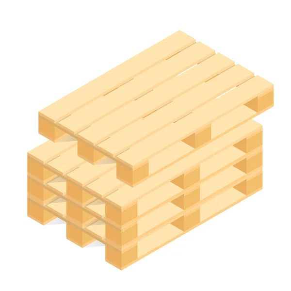 Isometrische houten pallet. Vector — Stockvector