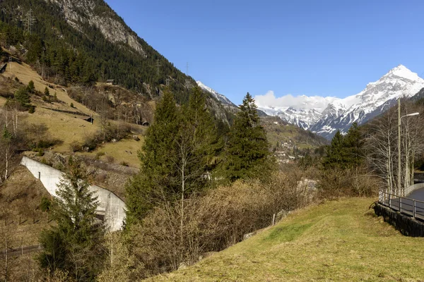 Reuss-dalen och Windgallen topp nära Wassen, Schweiz — Stockfoto