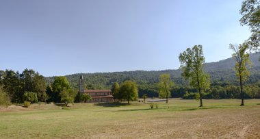 kırsal etrafında santa Maria alla Croce abbey, Tiglieto, İtalya