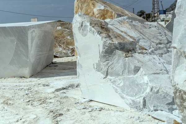 Detail Broken Blocks White Powder Marble Quarry Shot Carrara Apuane Royalty Free Stock Images