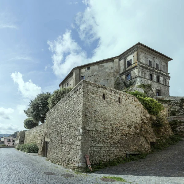 Peisaj Urban Marginea Nordică Zidului Exterior Piatră Cetatea Farnese Din — Fotografie, imagine de stoc