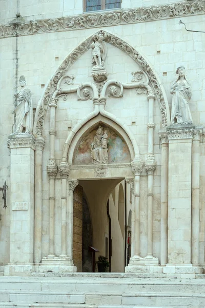 Barokní Mramorový Monumentální Vchod Kostela Annunziata Historickém Městě Zastřelen Jasném — Stock fotografie