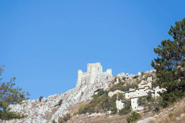 Ruins Medieval Castle Shot Bright Light Rocca Calascio Aquila Abruzzo — Stock Photo, Image